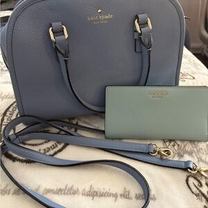 Kate Spade Periwinkle and Mint Satchel Set